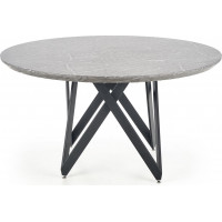 Jídelní stůl GUSTO - 140x77 cm - popelavý mramor/černý
