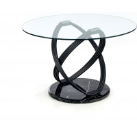 Jídelní stůl OPTIK - 122x77 cm - čiré sklo/černý