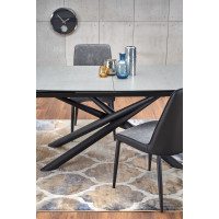 Jídelní stůl PELLO 180(240)x95x77 cm - rozkládací - tmavě šedý/černý