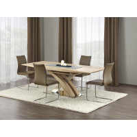 Jídelní stůl SANDY - 160(220)x90x77 cm - rozkládací - dub sonoma
