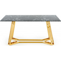Jídelní stůl KONI 160x90x75 cm - sklo/zlatý