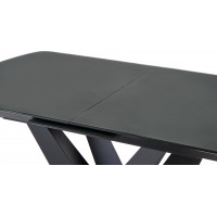 Jídelní stůl PATRIK 160(200)x90x77 cm - rozkládací - tmavě šedý/černý
