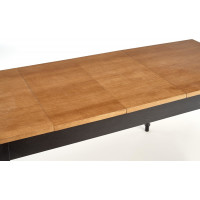 Jídelní stůl ROKOKO - 140(220)x80x76 cm - rozkládací - tmavý dub/černý