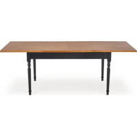Jídelní stůl ROKOKO - 140(220)x80x76 cm - rozkládací - tmavý dub/černý