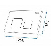 Ovládací tlačítko splachovadla - zlaté - dvojčinné - plastové - typ H