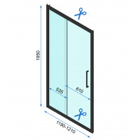 Sprchové dveře MAXMAX Rea RAPID slide 120 cm - chrom