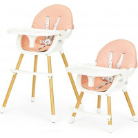 ECOTOYS Jídelní židlička 2v1 Růžová