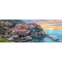 TREFL Panoramatické puzzle Vernazza při západu slunce, Itálie 500 dílků