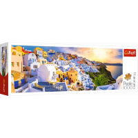 TREFL Panoramatické puzzle Západ slunce na Santorini, Řecko 1000 dílků