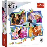 TREFL Puzzle Disney 100 let: Disneyho veselý svět 4v1 (35,48,54,70 dílků)