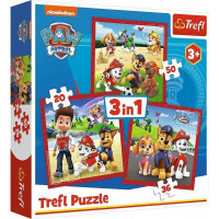 TREFL Puzzle Tlapková patrola: Veselí pejsci 3v1 (20,36,50 dílků)