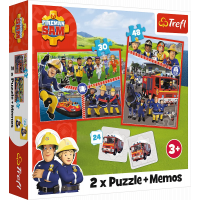 TREFL Sada 3v1 Požárník Sam (2x puzzle + pexeso)