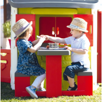 Piknik stůl se dvěma lavicemi k domečku Smoby Neo Jura Lodge