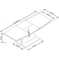 Jídelní stůl RALF - 160(220)x90x76 cm - rozkládací - dub sonoma