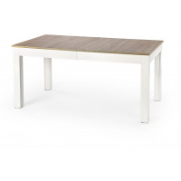 Jídelní stůl SWEN - 160(300)x90x76 cm - rozkládací - dub sonoma/bílá