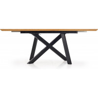 Jídelní stůl CHRIS - 160(200)x90x76 cm - rozkládací - zlatý dub/černý