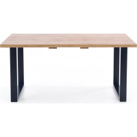 Jídelní stůl NOVE - 135(185)x85x74 cm - rozkládací - dub wotan/černý