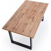 Jídelní stůl NOVE - 135(185)x85x74 cm - rozkládací - dub wotan/černý