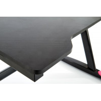Herní PC stůl KRATOS s LED osvětlením - černý/červený