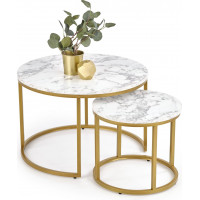 Konferenční stolek PAULA - mramor/zlatý