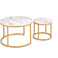 Konferenční stolek PAULA - mramor/zlatý