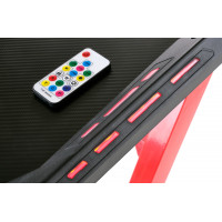 Herní PC stůl DRAKE s LED osvětlením - černý/červený