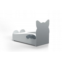 Dětská postel 3D KOČIČKA 160x80 cm - šedá