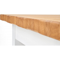 Jídelní stůl LEO - 160(250)x90x77 cm - rozkládací - bílý/dub medový