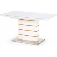 Jídelní stůl TYLER - 140(180)x80x76 cm - rozkládací - bílý/dub zlatý