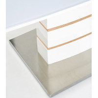 Jídelní stůl TYLER - 140(180)x80x76 cm - rozkládací - bílý/dub zlatý