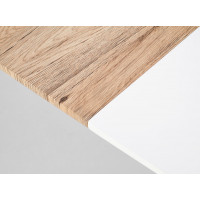 Jídelní stůl CALI - 160(200)x90x76 cm - rozkládací - bílý/dub san remo