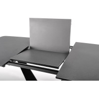 Jídelní stůl FANNY - 160(220)x90x76 cm - rozkládací - tmavě šedý/černý