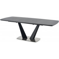 Jídelní stůl FANNY - 160(220)x90x76 cm - rozkládací - tmavě šedý/černý
