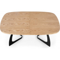 Jídelní stůl OWEN - 160(200)x90x75 cm - rozkládací - dub přírodní/černý