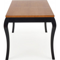 Jídelní stůl WILLIAM - 160(240)x90x76 cm - rozkládací - dub tmavý/černý