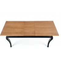 Jídelní stůl WILLIAM - 160(240)x90x76 cm - rozkládací - dub tmavý/černý