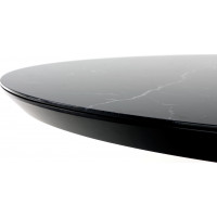 Jídelní stůl VERNER - 130(180)x130x76 cm - rozkládací - černý mramor/černý