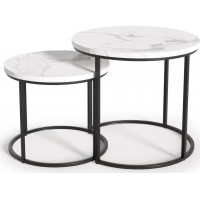 Konferenční stolek OREA - bílý mramor/černý