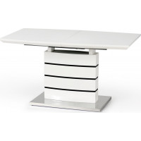 Jídelní stůl SEAN - 140(180)x80x76 cm - rozkládací - bílý/černý