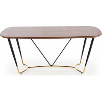 Jídelní stůl MARCUS - 180x90x76 cm - ořech/černý/zlatý