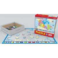 EUROGRAPHICS Puzzle Mapa Kanady 200 dílků