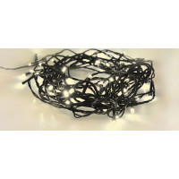 LED venkovní vánoční řetěz - 100 LED - časovač - barva teplá bílá