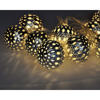 LED řetěz vánoční koule stříbrné - 10 LED - řetěz