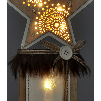 Vánoční LED dřevěná dekorace Hvězda