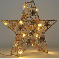 Vánoční hvězda glitter - zlatá