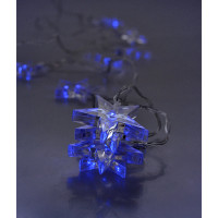LED vánoční řetěz - Hvězdy - 10 LED - modré světlo