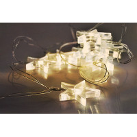 LED vánoční řetěz - Hvězdy - 10LED - žluté světlo