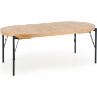 Jídelní stůl CALLUM - 100(300)x100x76 cm - rozkládací - dub přírodní/černý