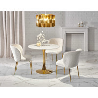 Jídelní stůl MARIO - 90x75 cm - bílý mramor/zlatý