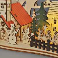 LED vánoční městečko s kostelem 30x19 cm
